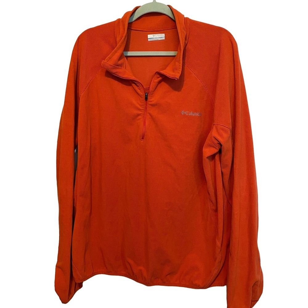Columbia Men's 2XL Summit Rush Orange Half Zip Omni-Wick Fleece Sweater Soft
